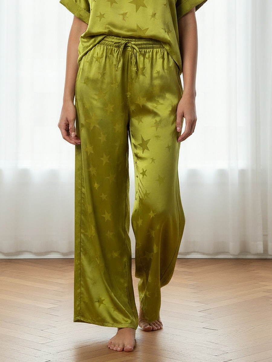 Pyjama Set with Top and Wide Leg Pants