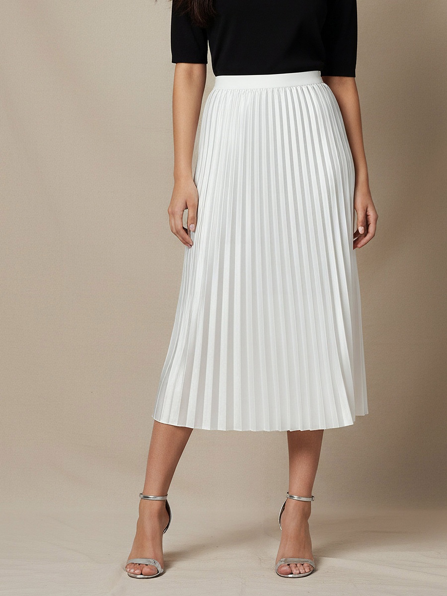 Midi Skirt with Pleats