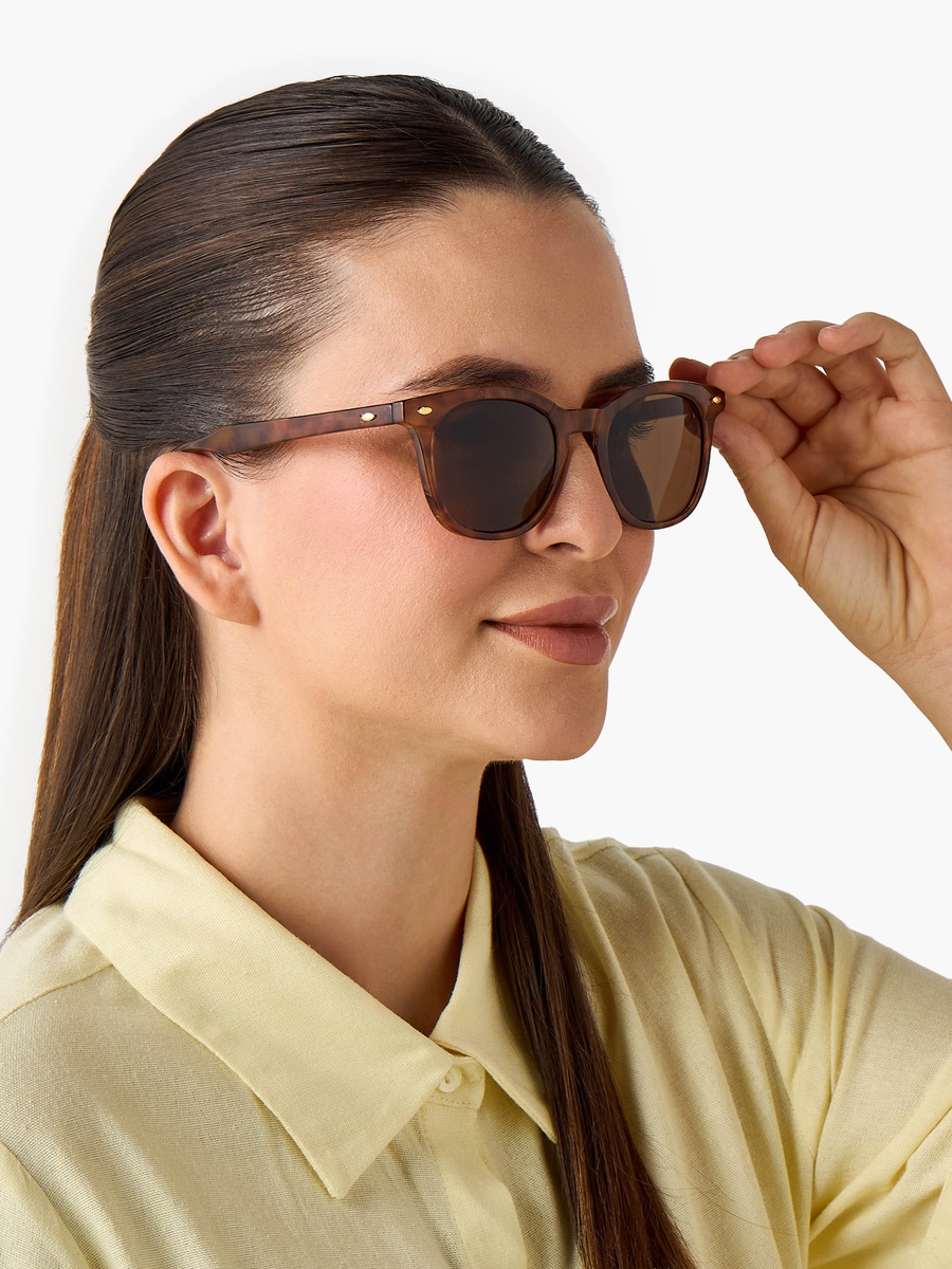 UV Protection Brown Lens Square Sunglasses