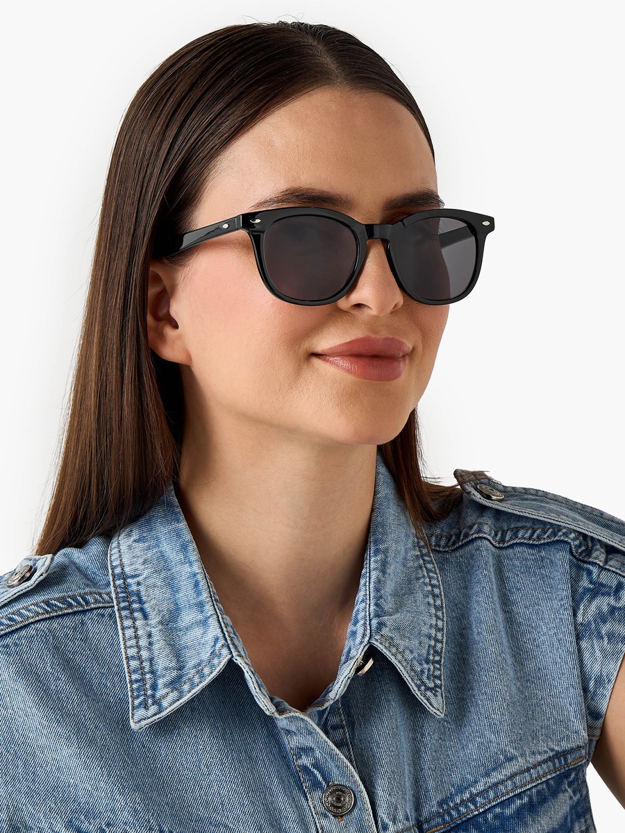UV Protection Black Lens Square Sunglasses