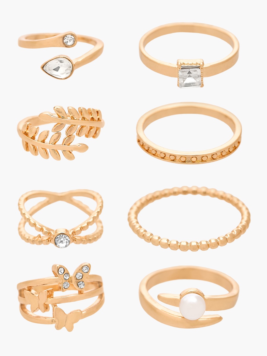 Pack of 8 Metallic Ring