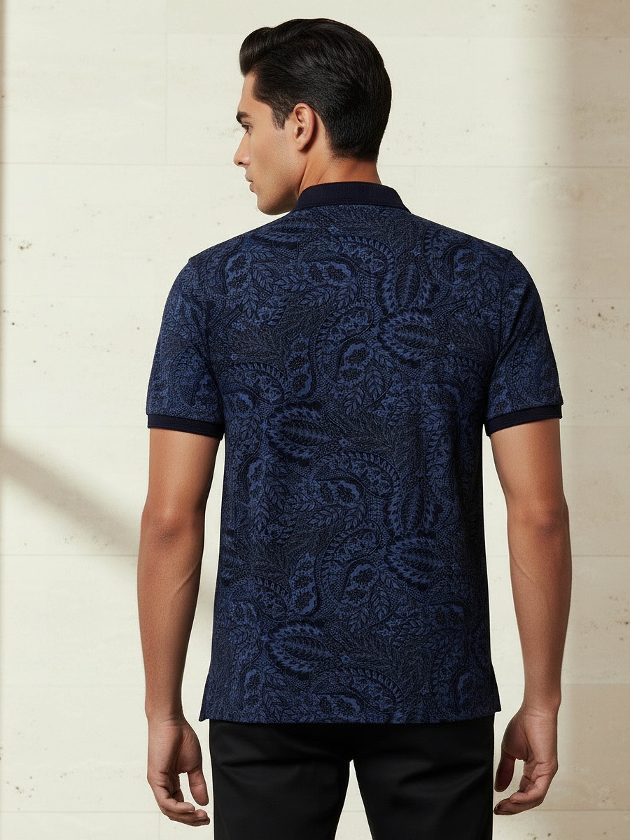 Men Short Sleeve Printed Polo T-Shirt