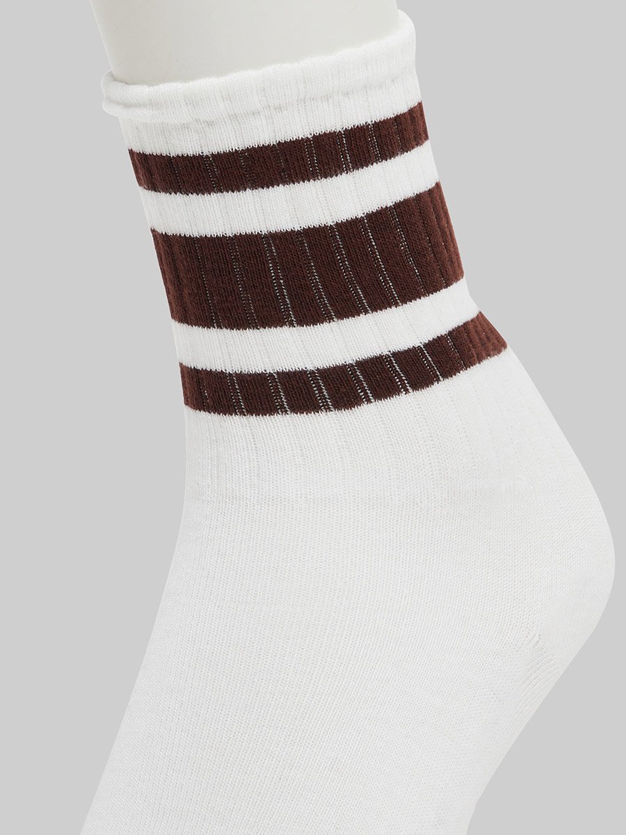 White Striped Yoga Socks