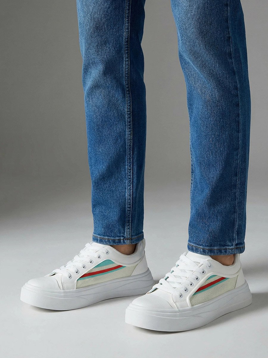 Off White Retro Stripe Sneakers