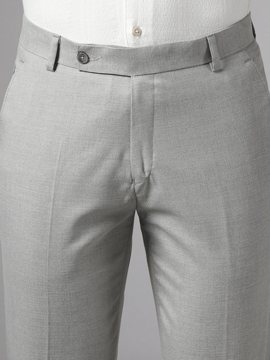 Men Grey Stretchable Formal Trousers