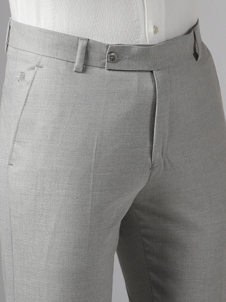 Men Grey Stretchable Formal Trousers