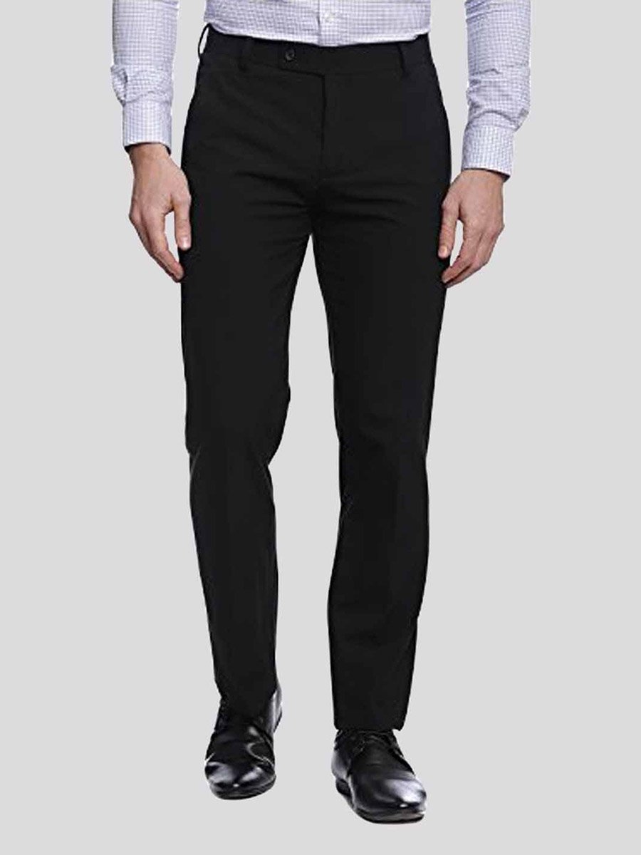 Men Black Stretchable Formal Trousers