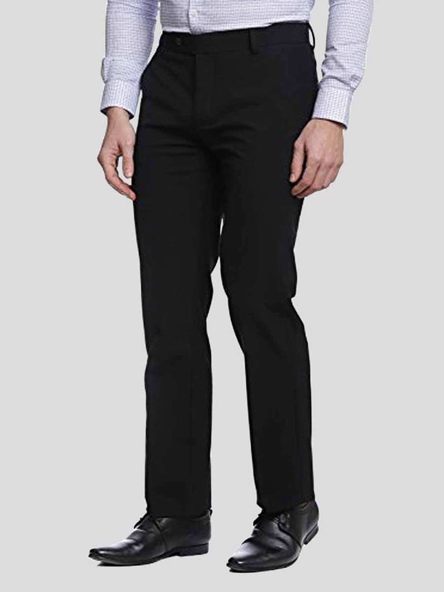 Men Black Stretchable Formal Trousers