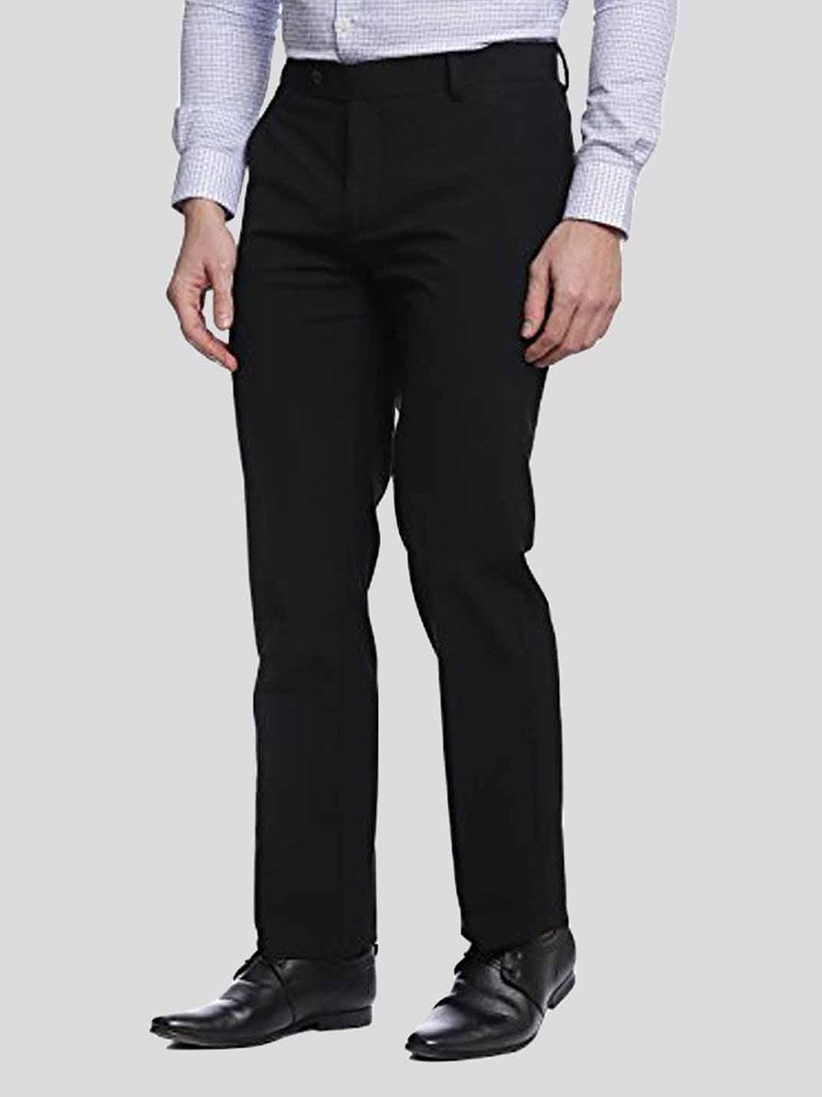 Men Black Stretchable Formal Trousers