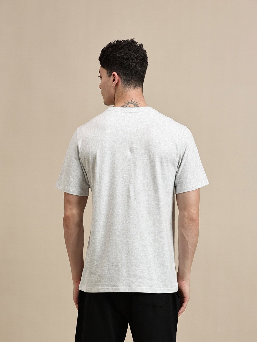 Men White Crew Neck 100% Cotton Comfort Fit T-Shirt