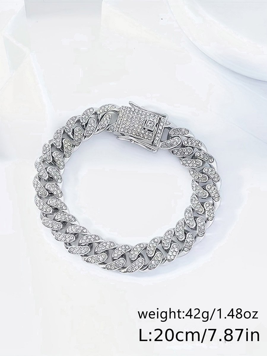 Rhinestone Crystal Curb Chain Bracelet