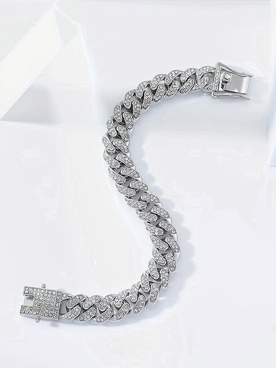 Rhinestone Crystal Curb Chain Bracelet