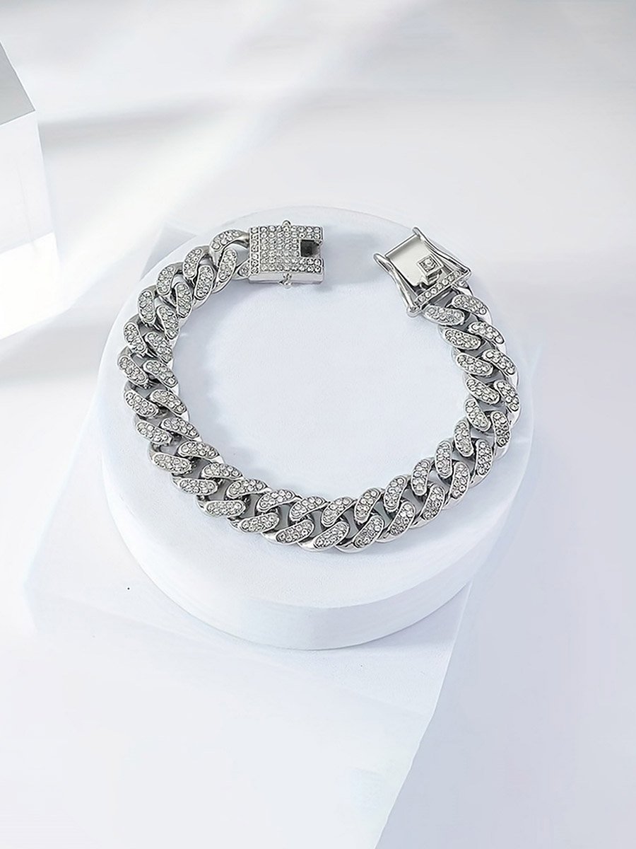 Rhinestone Crystal Curb Chain Bracelet