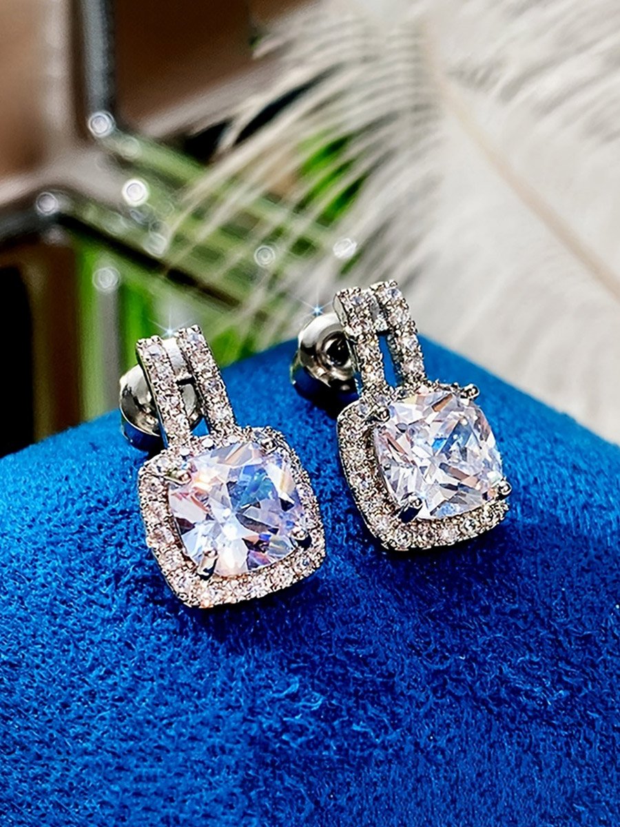 Embellished Square Earrings