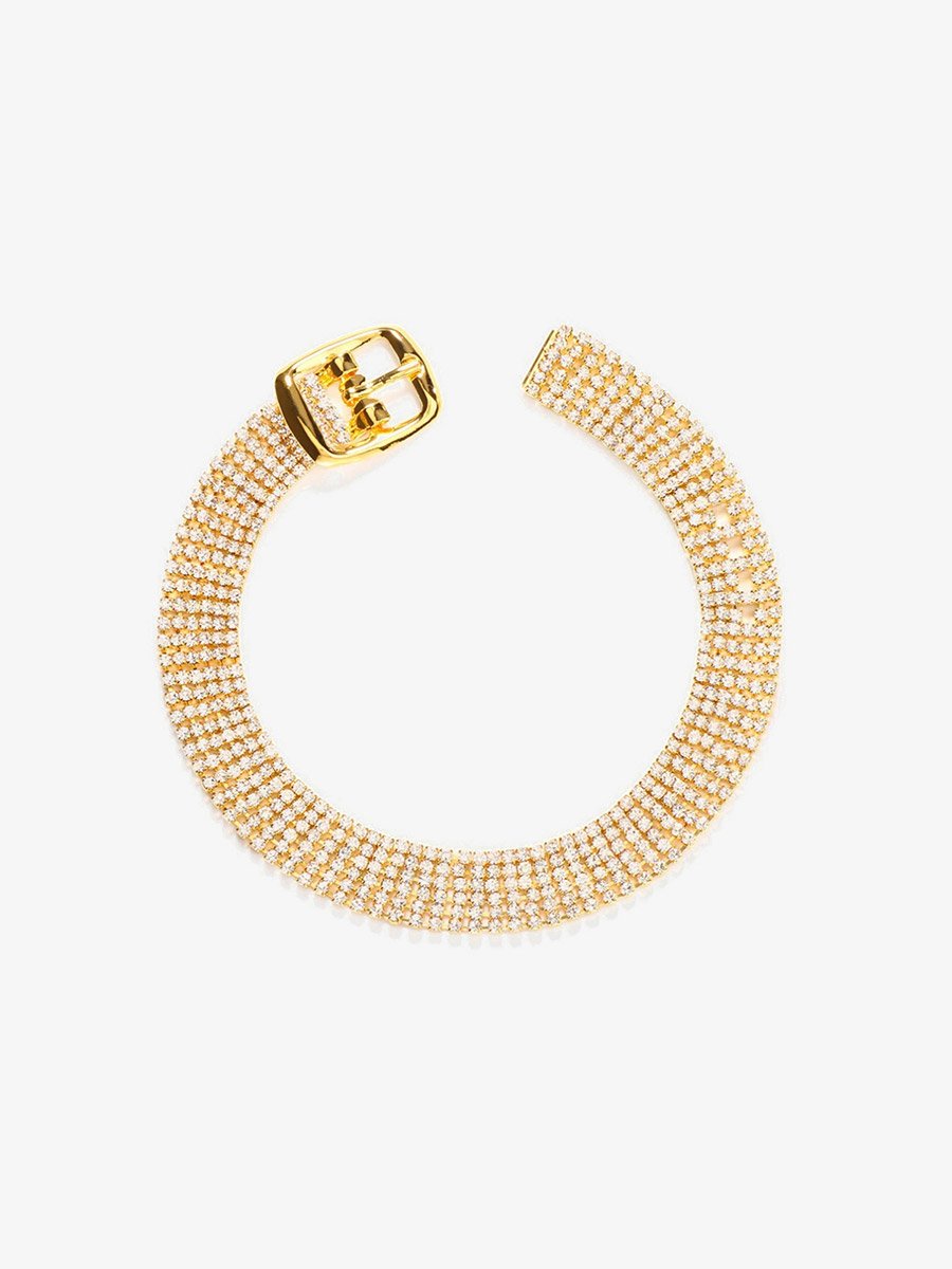 Rhinestone Buckle Detail Anklet