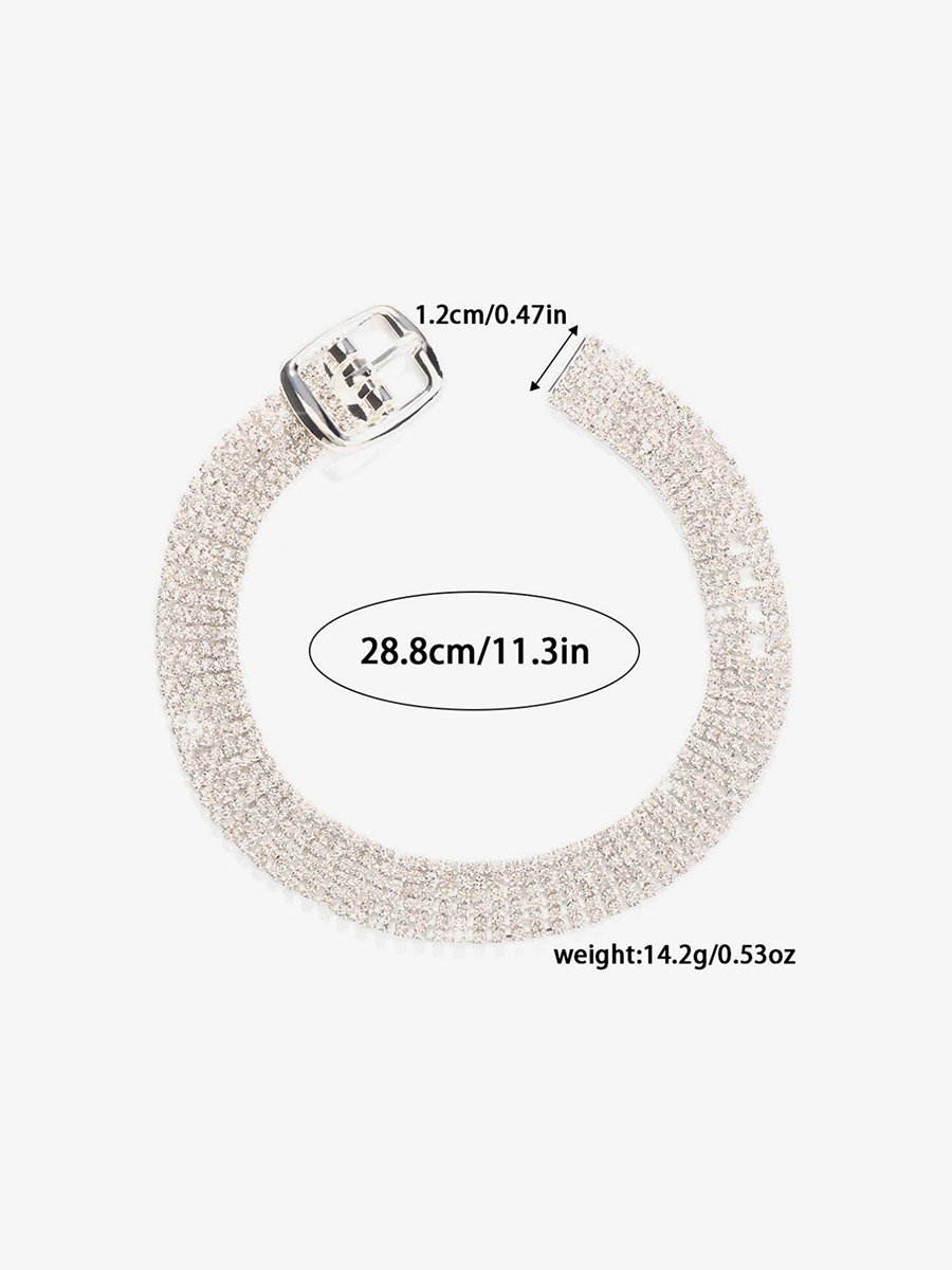 Rhinestone Buckle Detail Anklet