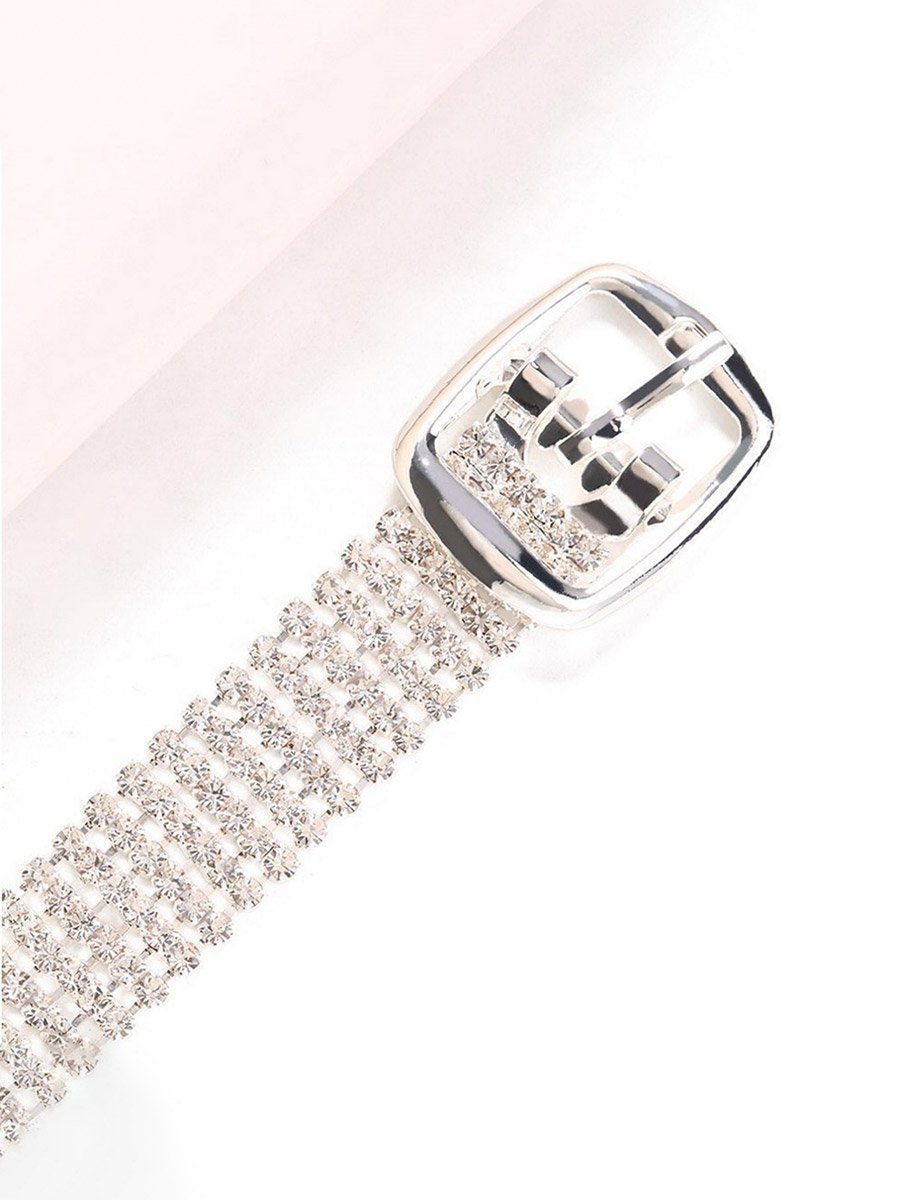 Rhinestone Buckle Detail Anklet
