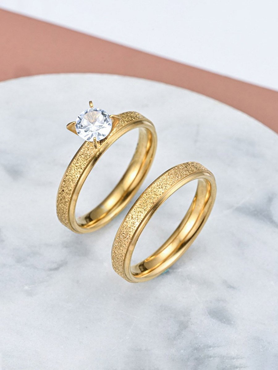 Pack of 2 - Rhinestone Embellished Rings