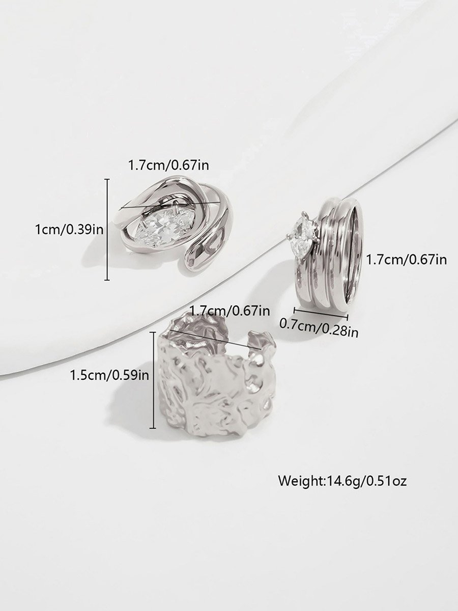 Pack of 3 - Statement Rings