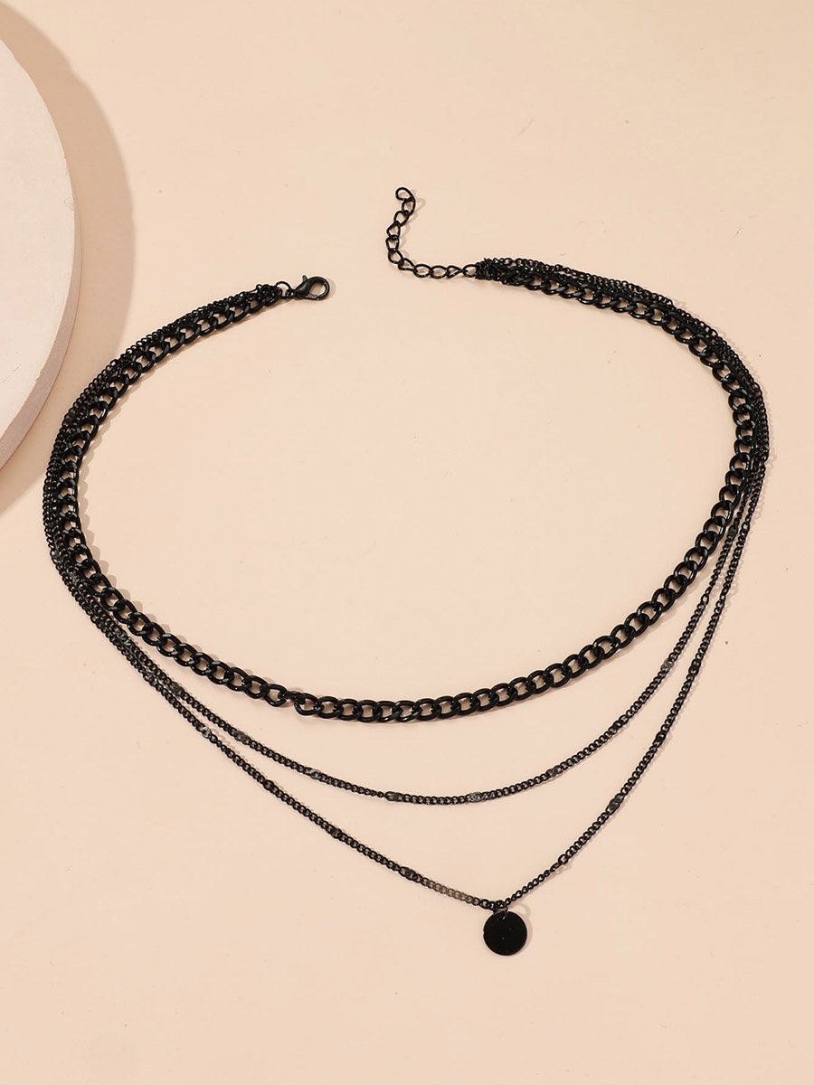 Layered Chain Pendant Necklace