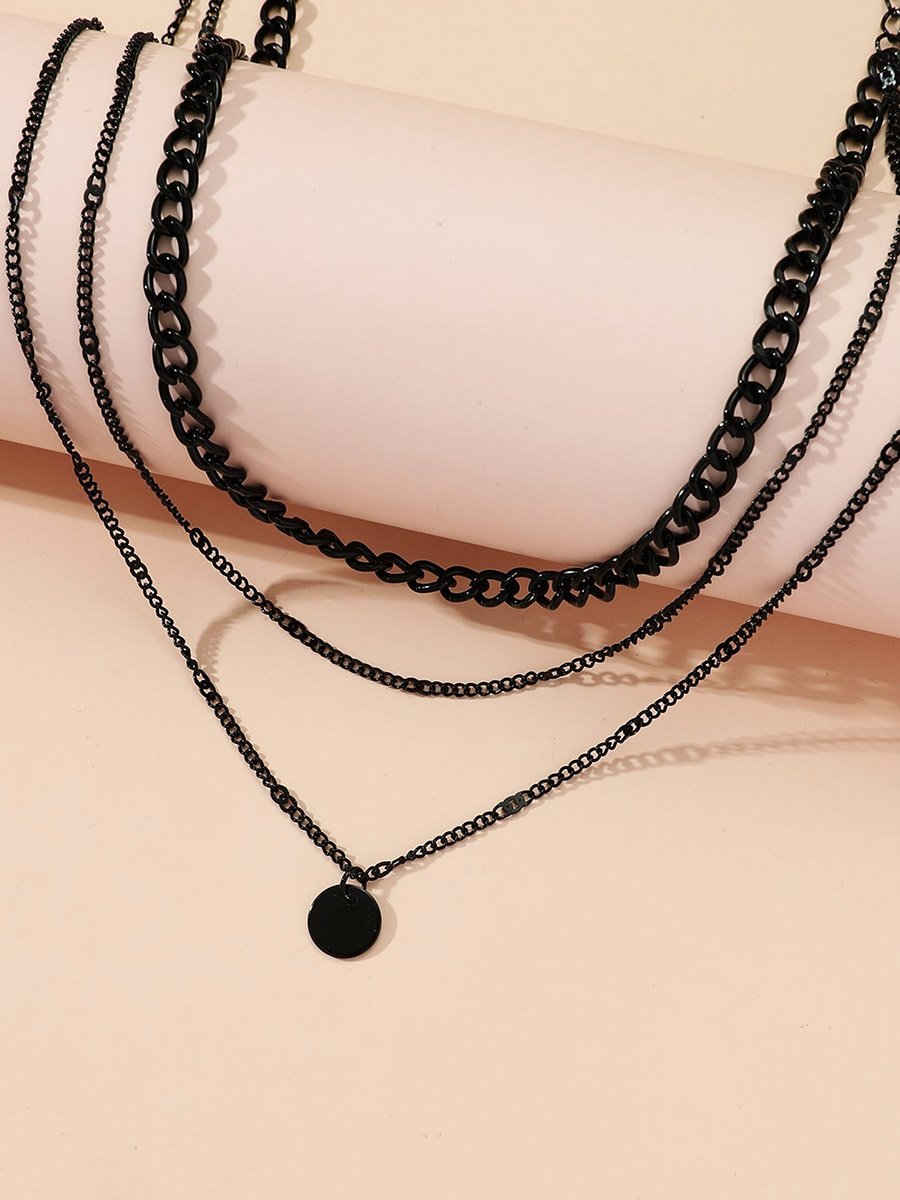 Layered Chain Pendant Necklace