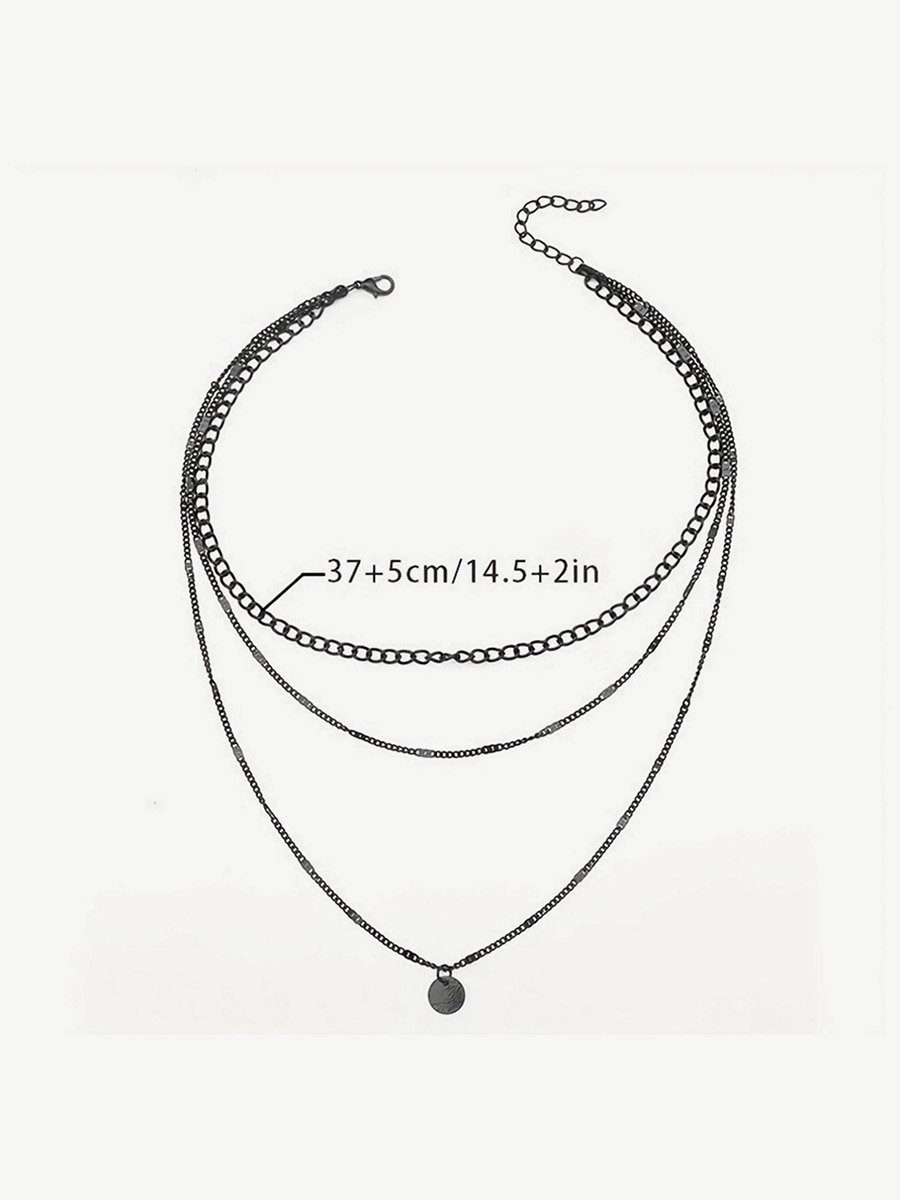 Layered Chain Pendant Necklace