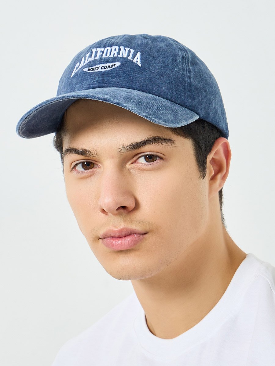 Navy Blue Embroidered Baseball Cap