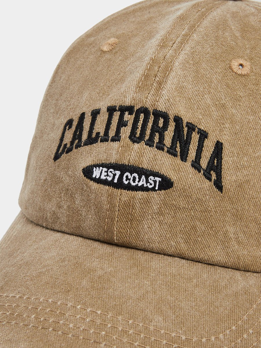 Khaki California Embroidered Baseball Cap