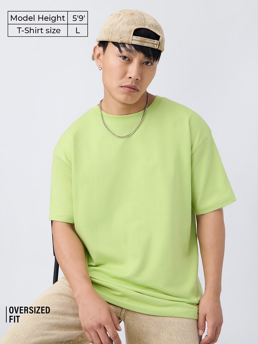 Men Oversized Neon Green T-Shirt