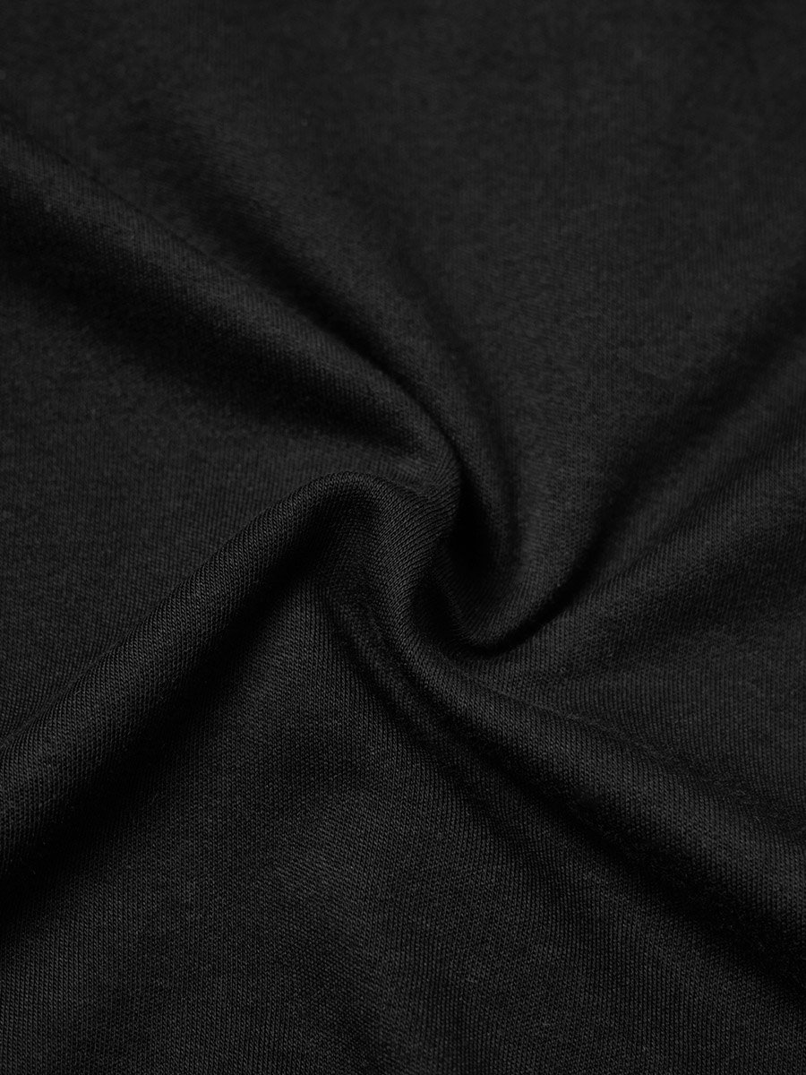 Men Black Oversized Polo with Checkered Collar