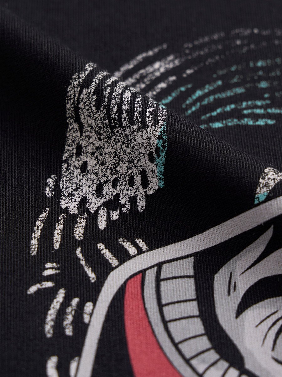 Men Black Graphic Print Oversized T-Shirt