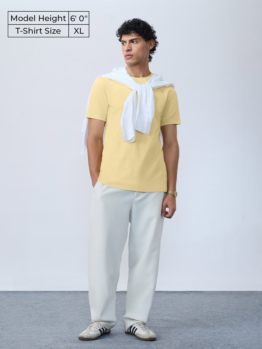 Men Yellow Supima Cotton T-Shirt