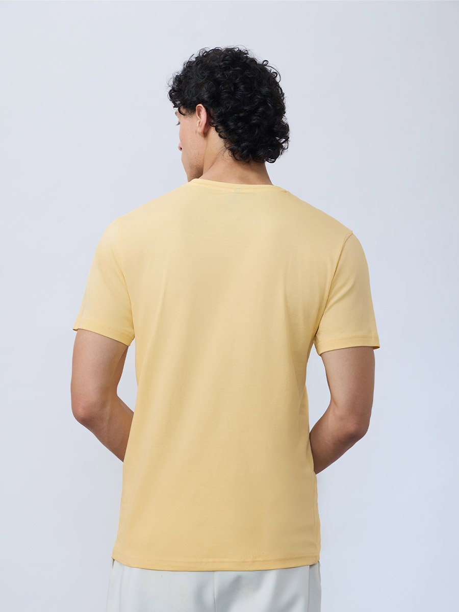 Men Yellow Supima Cotton T-Shirt