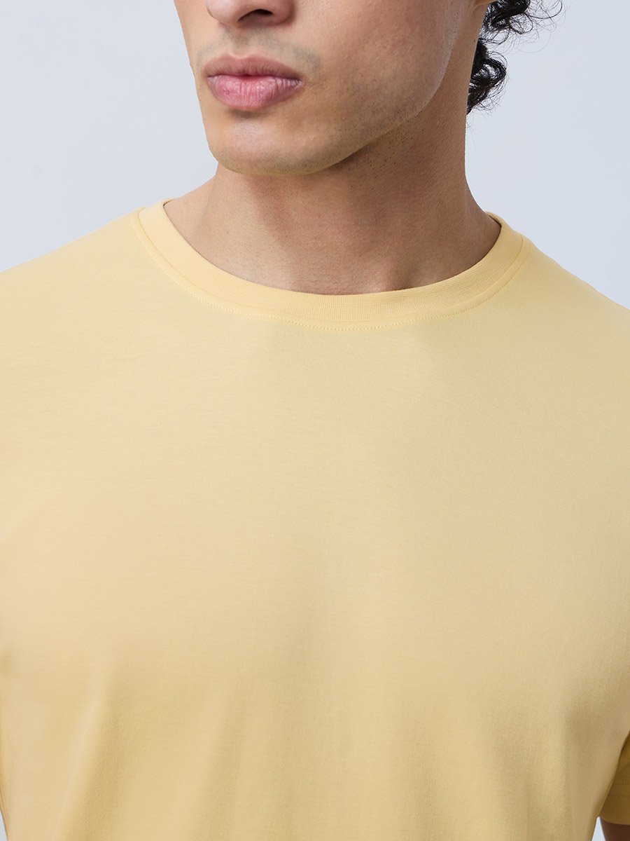 Men Yellow Supima Cotton T-Shirt