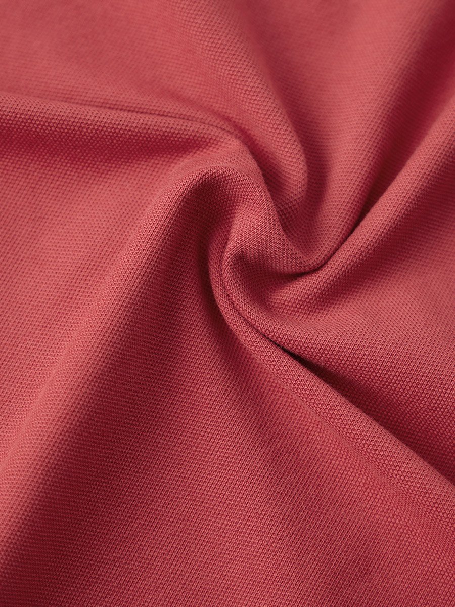 Red Cotton Blend Short Sleeve Polo