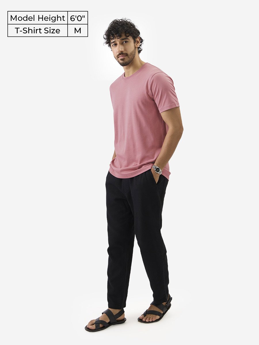 Pink Round Neck Supima Cotton T-Shirt