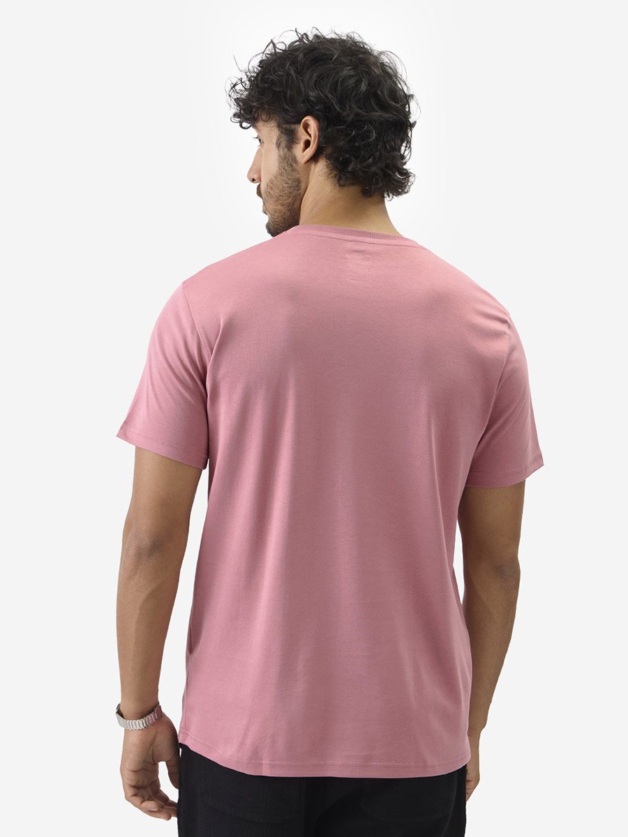 Pink Round Neck Supima Cotton T-Shirt