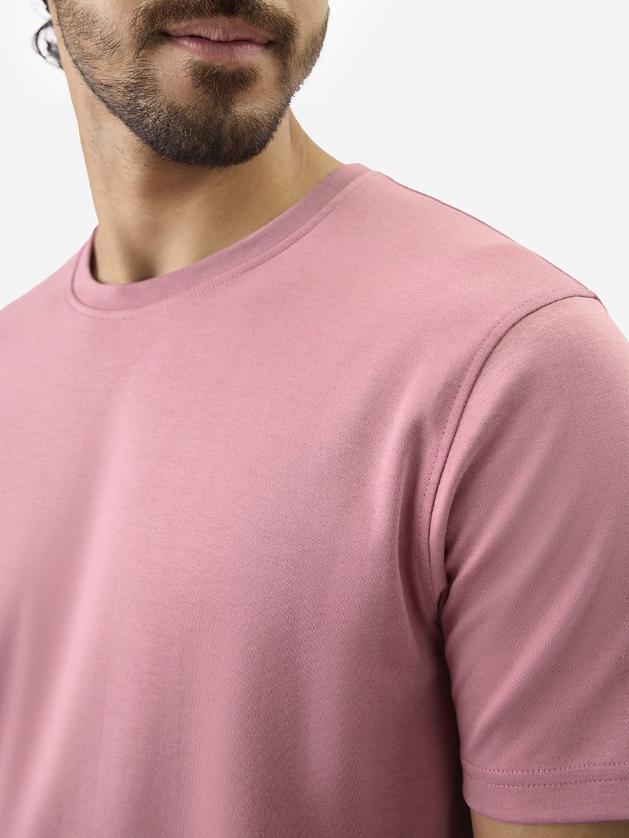 Pink Round Neck Supima Cotton T-Shirt