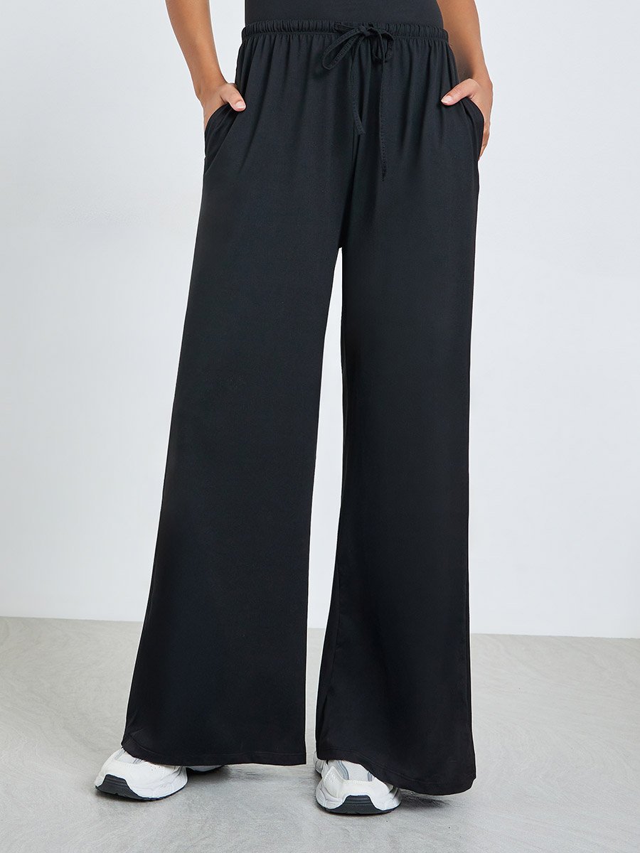 Back Dual Strap Crop Top and Straight Pants Set