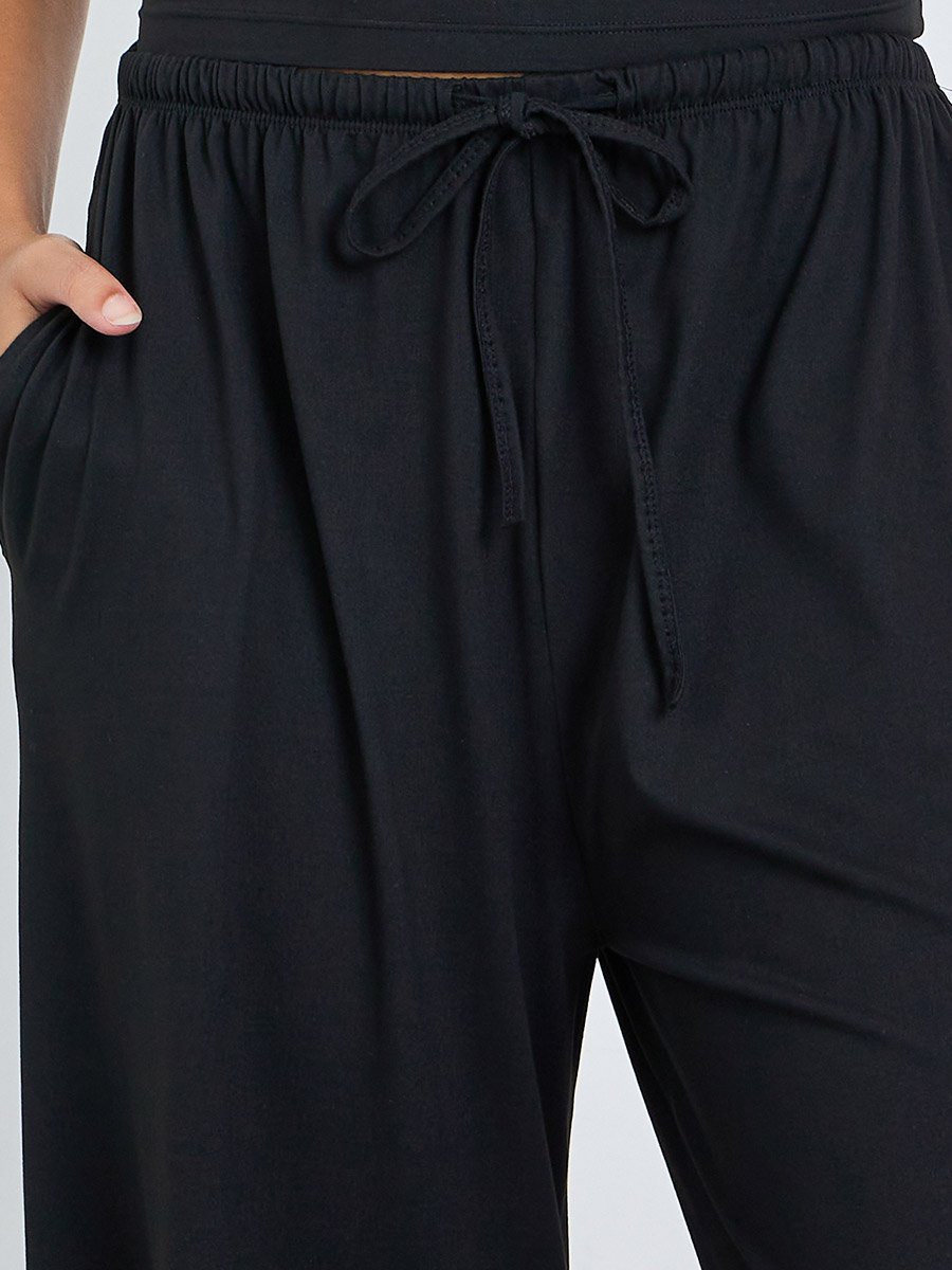 Back Dual Strap Crop Top and Straight Pants Set