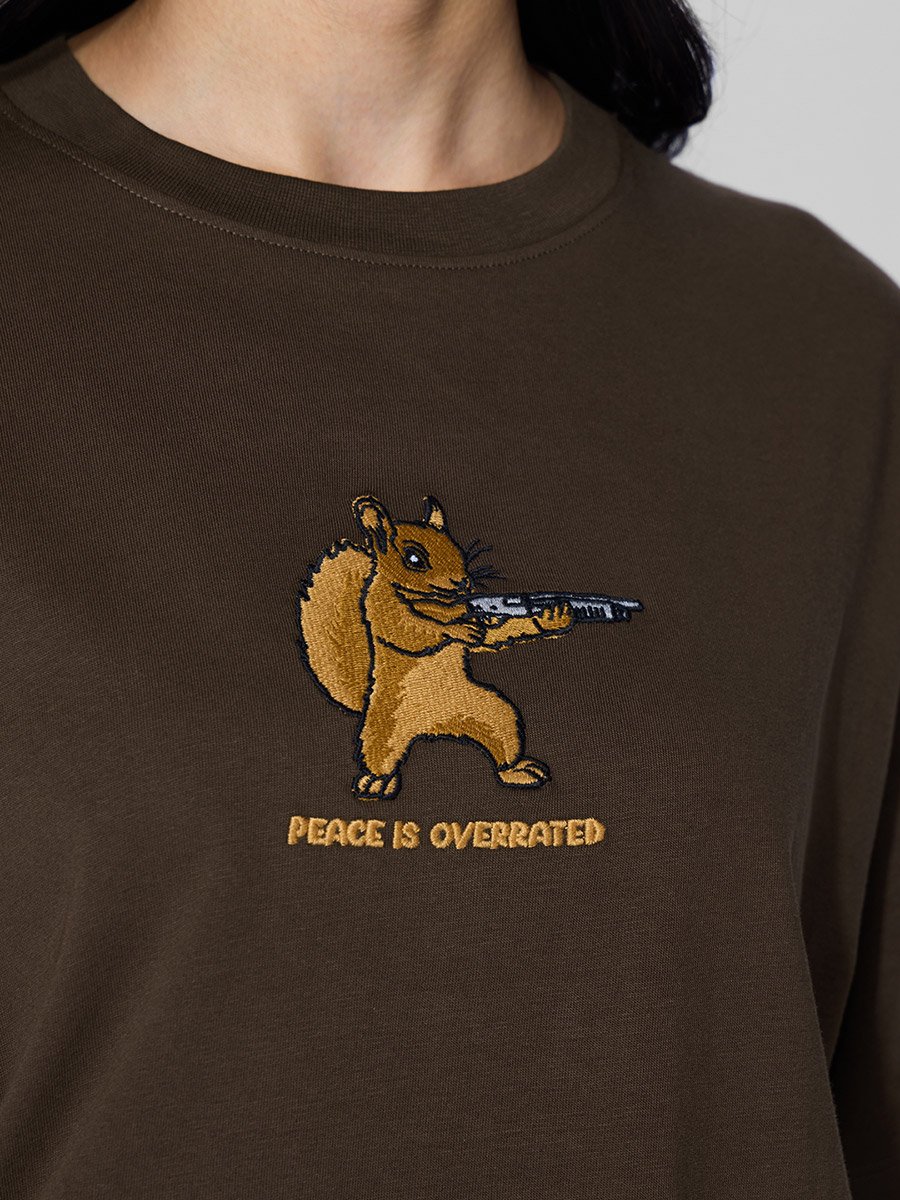 Brown Cotton Oversized T-Shirt
