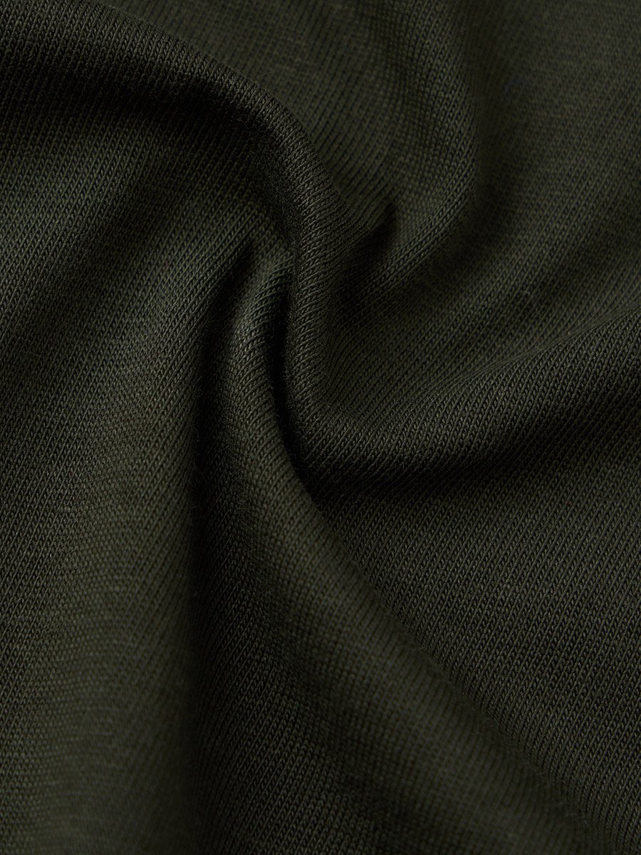 Olive Cotton Embroidered Boxy T-Shirt