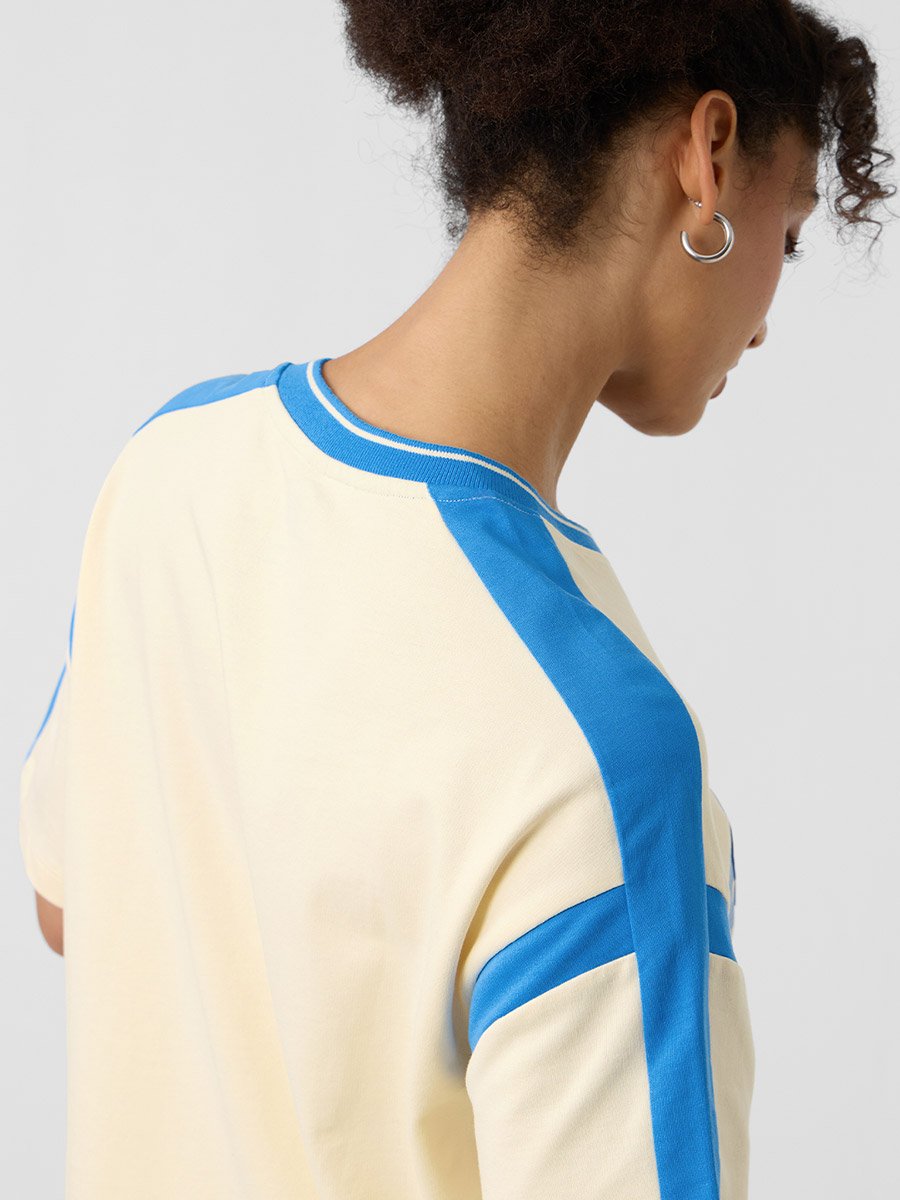 Cream Varsity Style Oversized T-Shirt