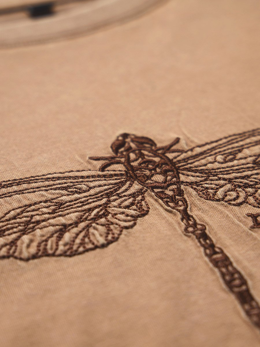 Brown Dragonfly Peace Oversized T-Shirt