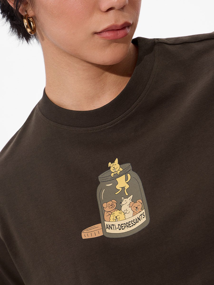 Brown Graphic Print Relaxed Fit T-Shirt