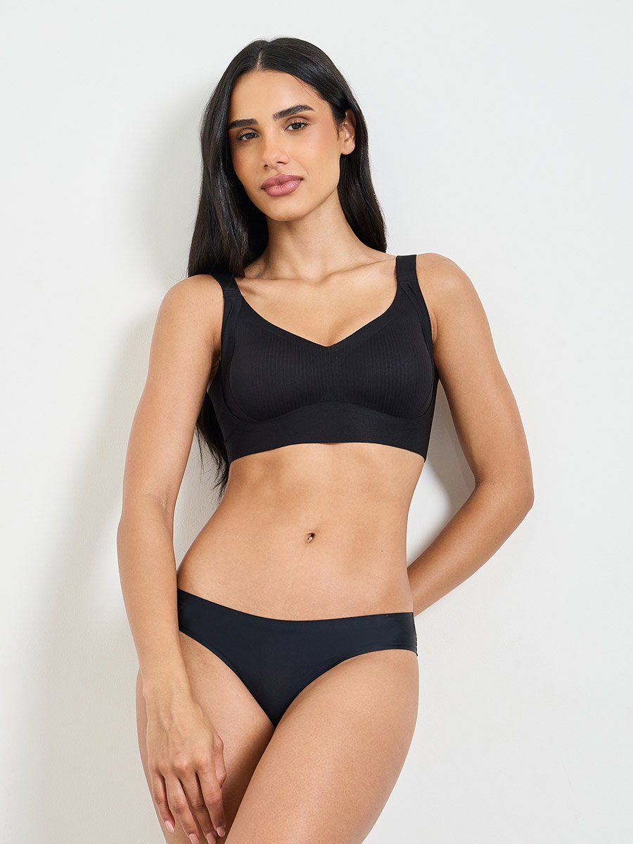 Solid Texture Padded Non Wired T-Shirt Bra