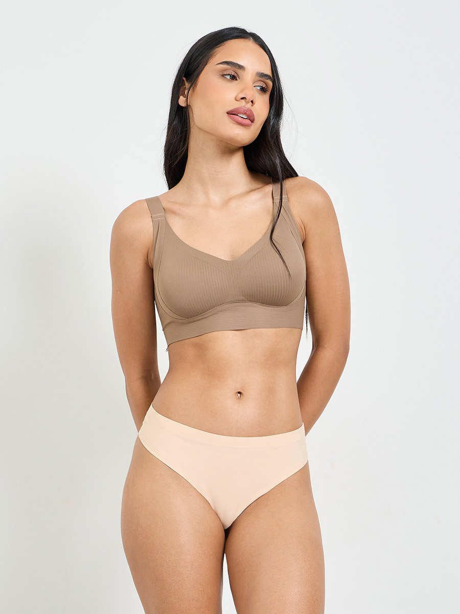Solid Texture Padded Non Wired T-Shirt Bra