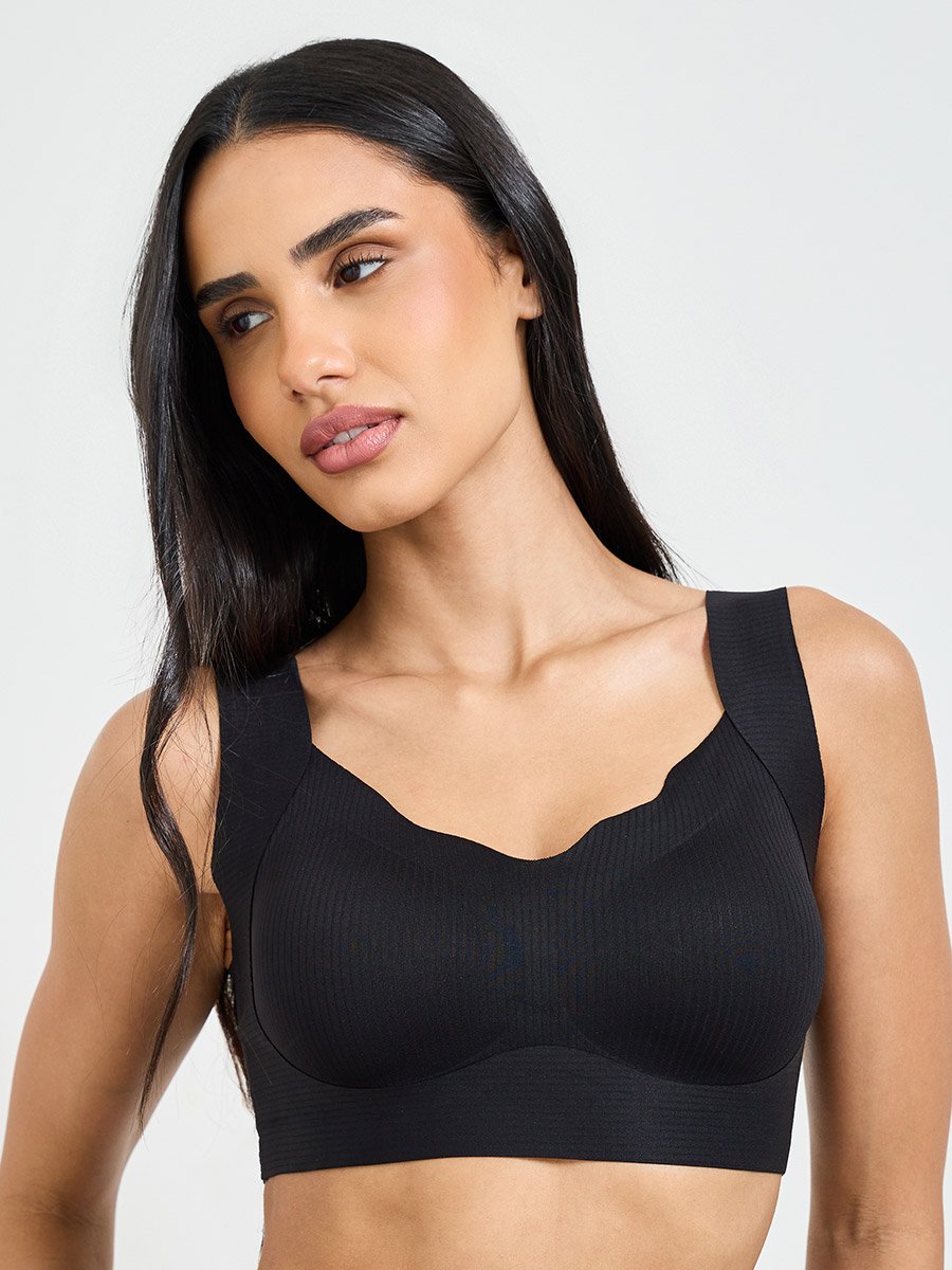Solid Texture Padded Non Wired T-Shirt Bra