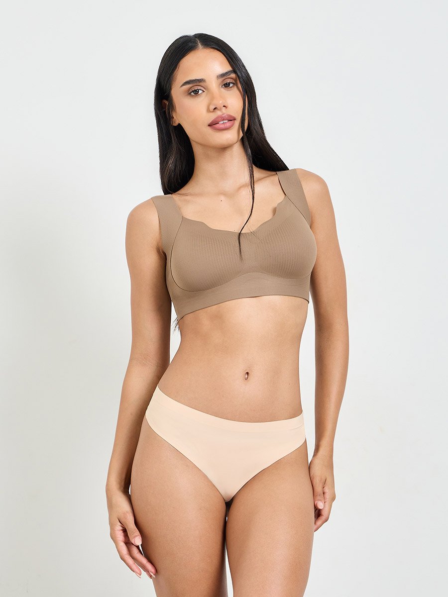Solid Texture Padded Non Wired T-Shirt Bra