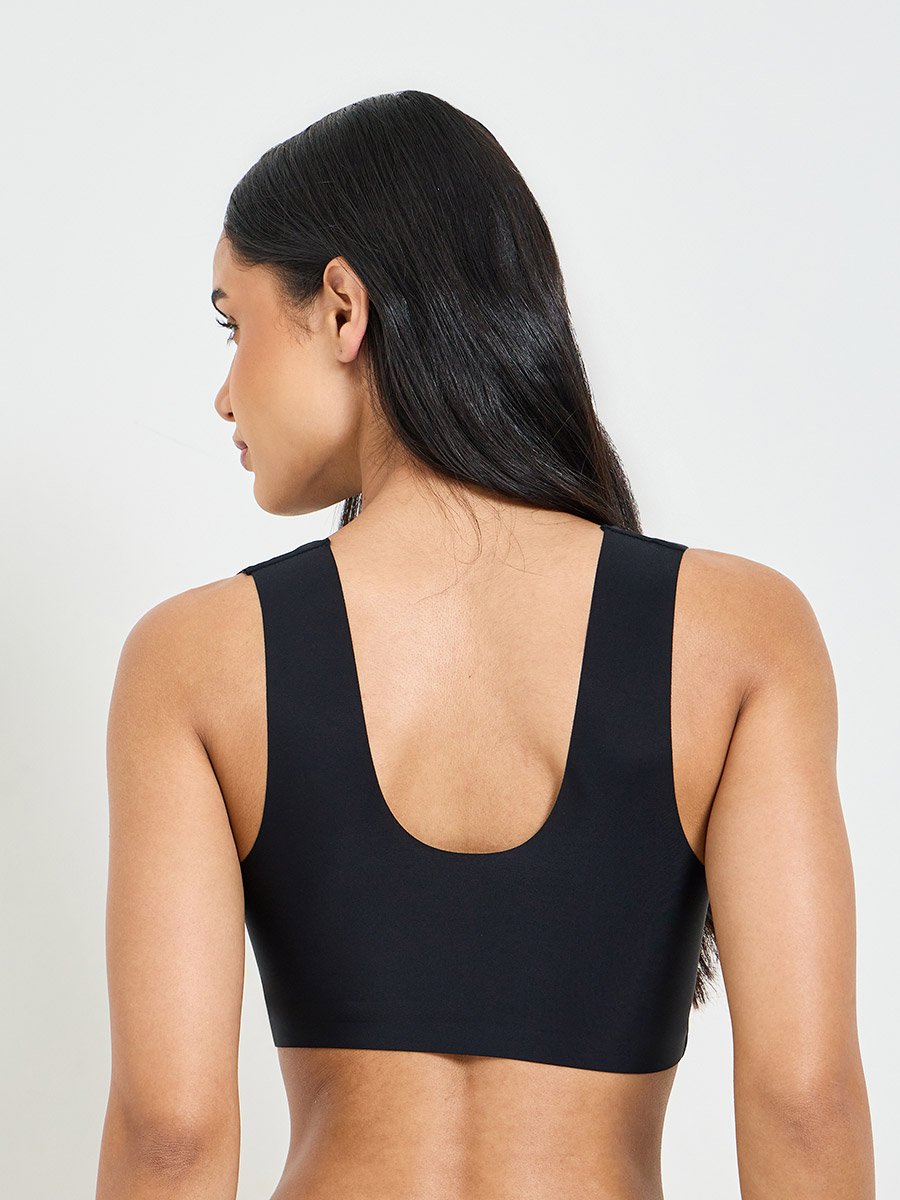 Black Lace Padded Non Wired Regular Bra